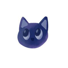 black cat on white background