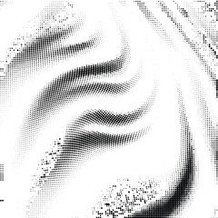 Grungy halftone pattern. Pixxel art. Black and white vector illustration	