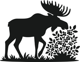 Silhouette of a woodland animal moose
