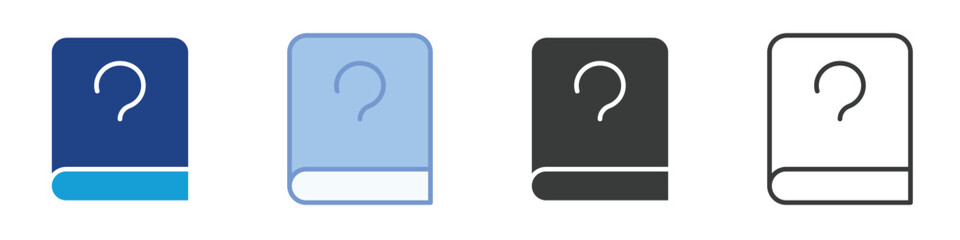 Book Question Icons Collection &ndash; Multiple Vector Styles Icons