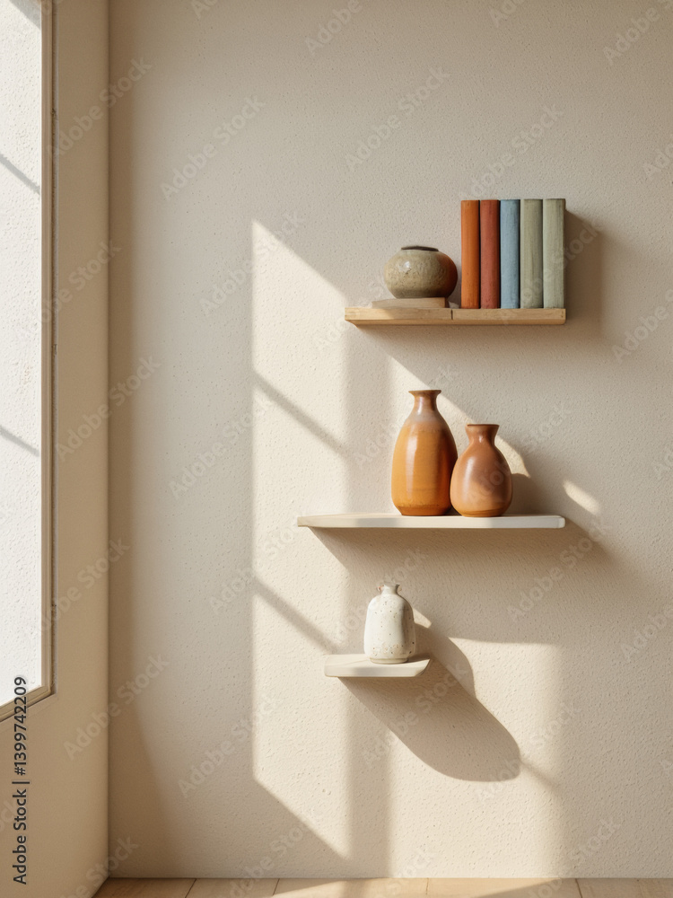 Poster everyday objects - for downstream advertisement and design: soft sunlight illuminates a minimalist w