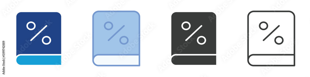 Poster book icons collection – multiple vector styles icons