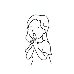 驚く女性