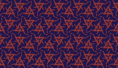 Fototapeta premium Vector illustration with modern decorative pattern in triangles style. Illusion curved line. For interior wallpaper, smart design, fashion print.