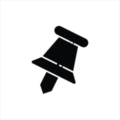 Push Pin Icon - Office and Memo Silhouette
