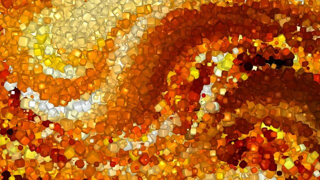 Metallic Reflection, Elegant Multicolored Background, Cubes, Paints, Shapes, Exclusive
