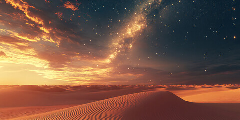 Desert Made of Golden Glass Reflecting Light for Fantasy Branding