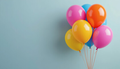Bunch of bright balloons with space for text, colorful balloons background, vibrant balloons with text space, festive balloon design, colorful balloons against background