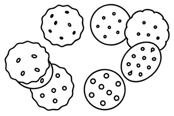 Chip cookie line art style perfect for prints
