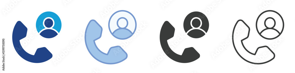 Poster call center personal icons collection – multiple vector styles icons