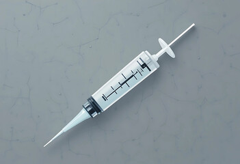 Flat vector-style syringe icon with clear medical details, isolated on a transparent background