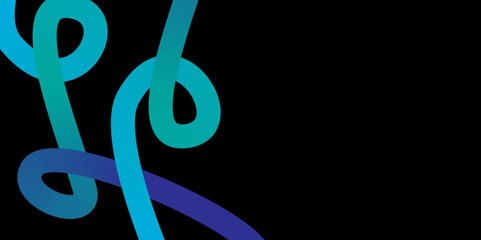 Stylish Abstract Wave Lines on Dark Canvas, Creative Loop Line Pattern Background. 