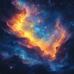 Obraz premium Cosmic Nebula Cloud Formation in Deep Space