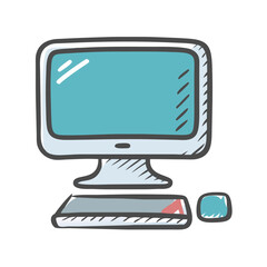 desktop computer icon, desktop computer vector illustration-simple illustration of desktop computer, perfect for desktop computer logos and icons