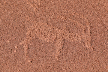 Sehr alte Steinzeichnungen im Fels von Twyfelfountain in Namibia
