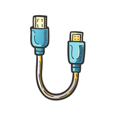 hdmi cable icon, hdmi cable vector illustration-simple illustration of hdmi cable, perfect for hdmi cable logos and icons