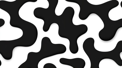 Abstract Black Shapes on White Background for Modern Design Concepts