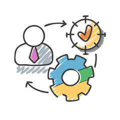 project management icon, project management vector illustration-simple illustration of project management, perfect for project management logos and icons