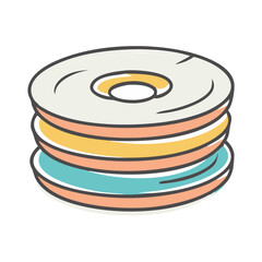 stack of disks icon, stack of disks vector illustration-simple illustration of stack of disks, perfect for stack of disks logos and icons