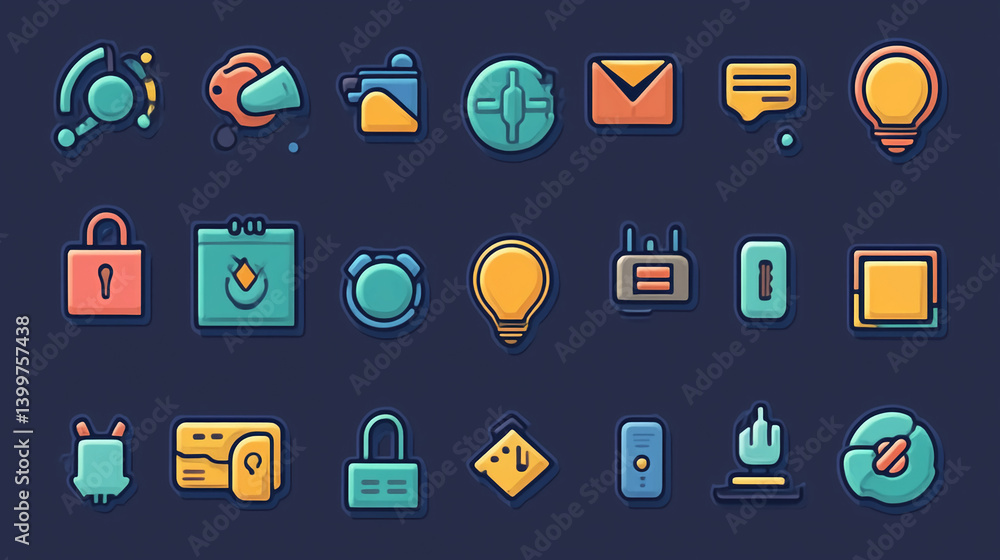 Poster flat design icon set vector illustration ui ux design elements website mobile app design interface 2