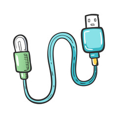 usb cable icon, usb cable vector illustration-simple illustration of usb cable, perfect for usb cable logos and icons