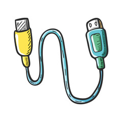 usb cable icon, usb cable vector illustration-simple illustration of usb cable, perfect for usb cable logos and icons