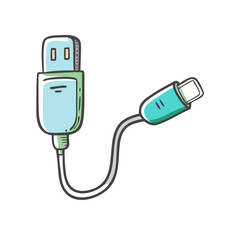 usb cable icon, usb cable vector illustration-simple illustration of usb cable, perfect for usb cable logos and icons