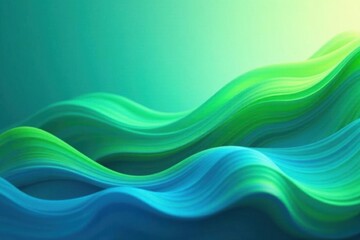 Fototapeta premium Fluid green and blue gradients forming undulating waves, green, illustration, smooth