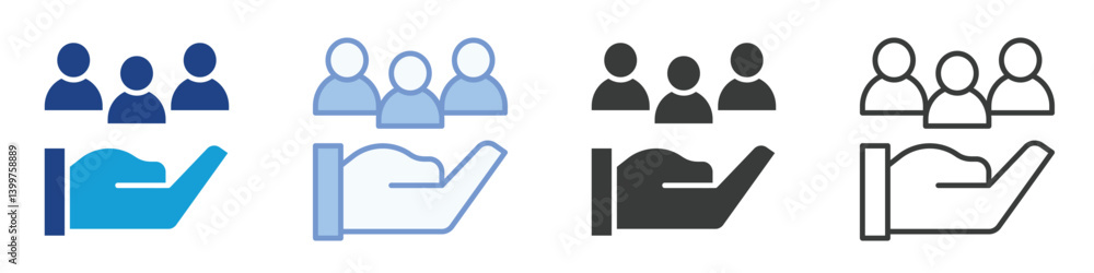 Poster care icons collection – multiple vector styles icons