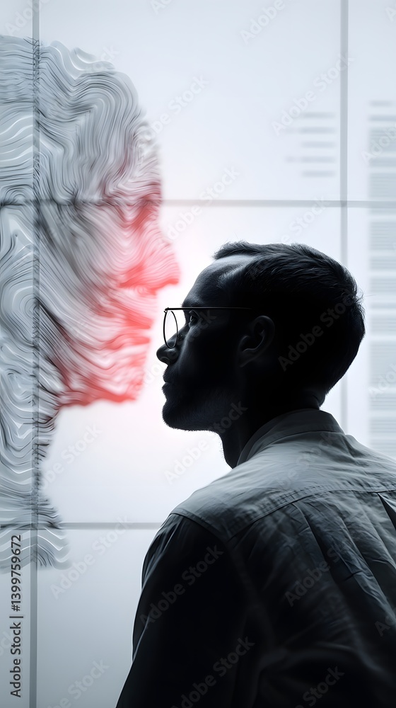 Poster predictive ai at work, futuristic data analytics dashboard, deep machine learning processing massive