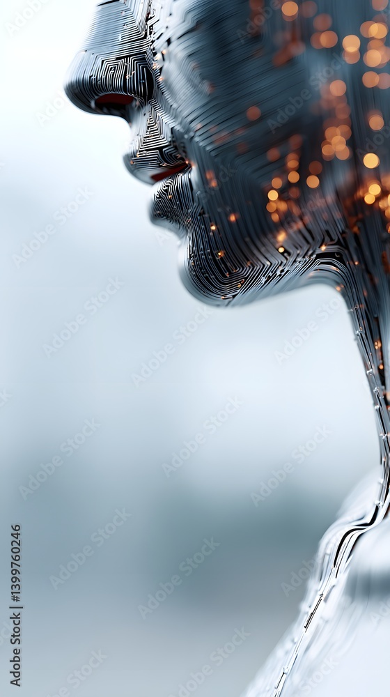 Poster adaptable artificial intelligence, a futuristic ai dynamically reconfiguring itself, glowing circuit