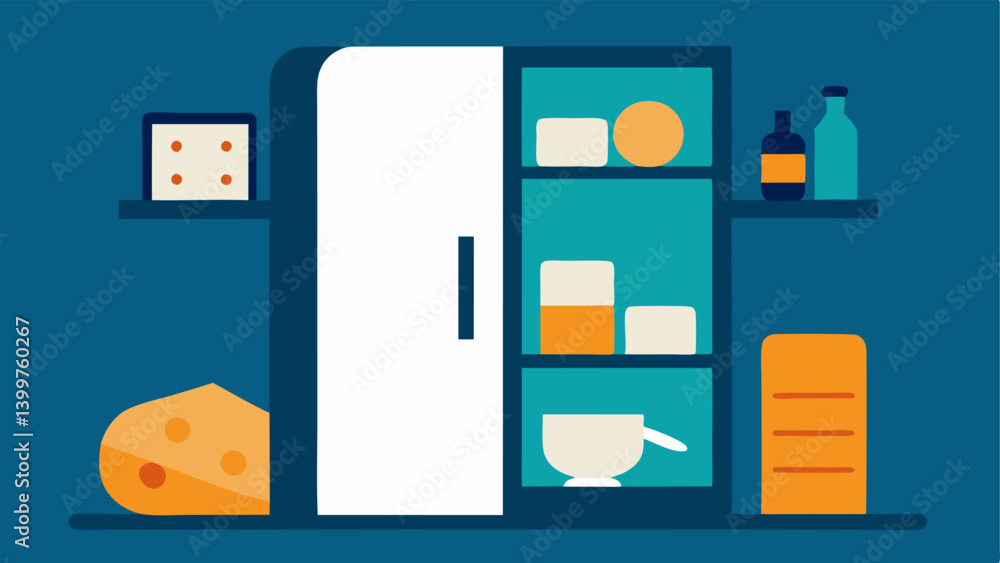 Aufkleber fridge full of choices in this vector art the refrigerator door is about threequarters od showcasing