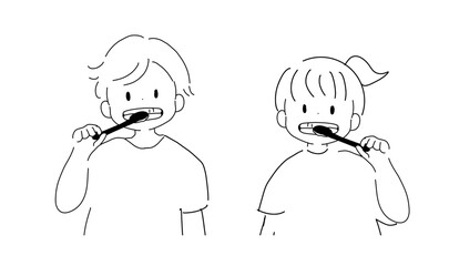 歯磨きをする子ども