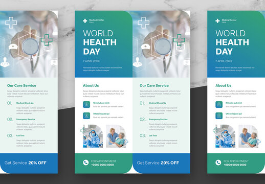 Blue And Green World Health Day Flyer