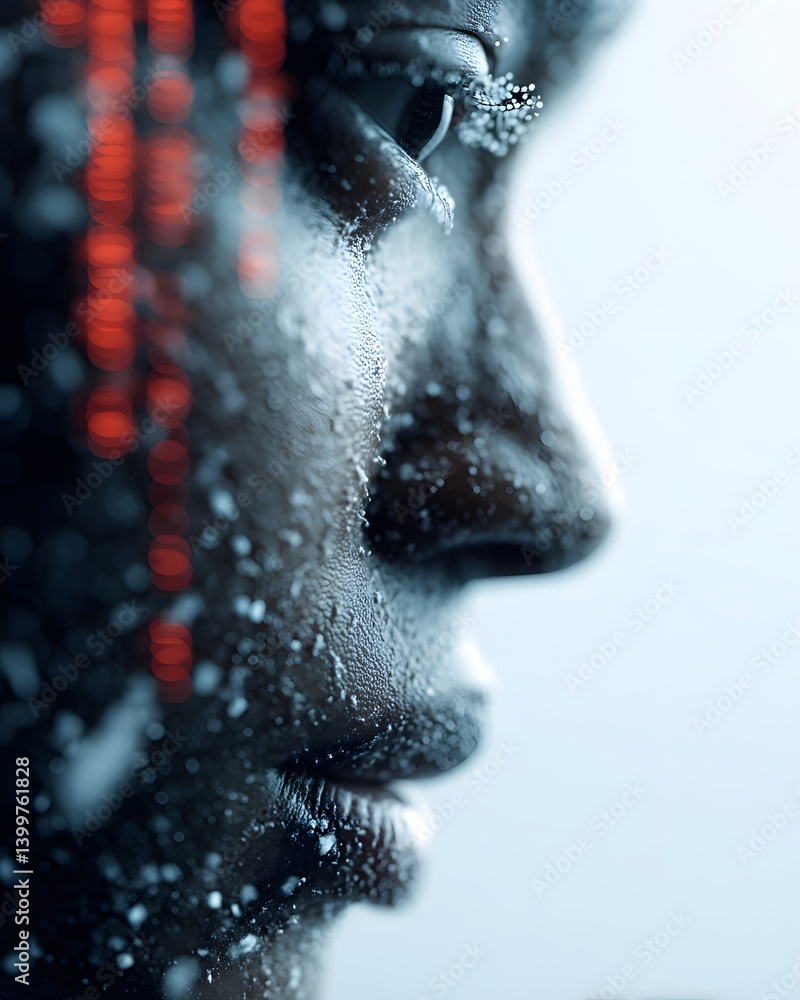 Poster computation-driven ai, quantum-inspired deep learning models processing massive datasets, futuristic