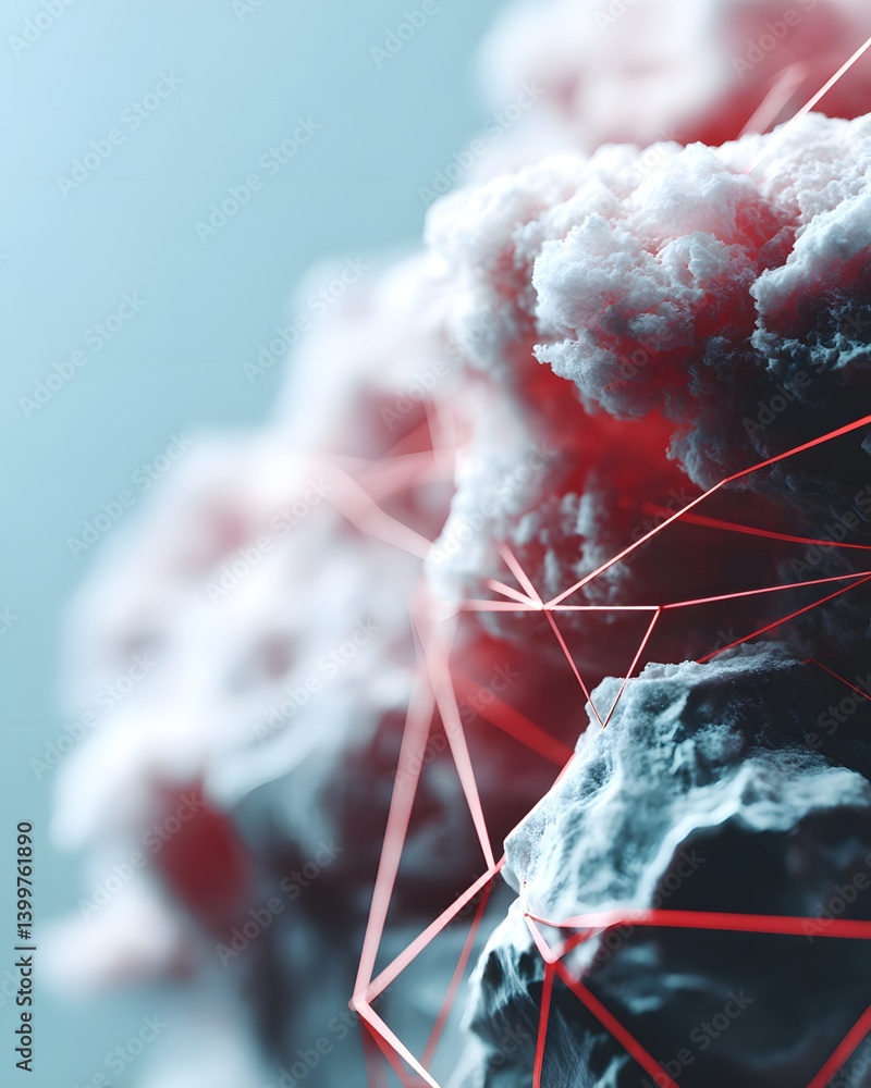 Poster computation-driven ai, quantum-inspired deep learning models processing massive datasets, futuristic