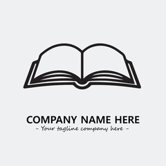 Book illustration black and white for logo company vector image
