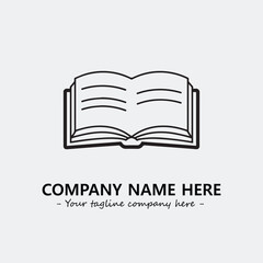 Book illustration black and white for logo company vector image
