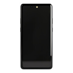 A sleek smartphone with a minimalist design, featuring a front-facing camera and a smooth, modern aesthetic.