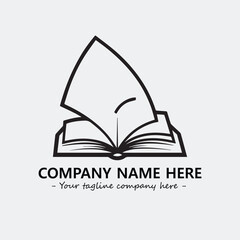 Book illustration black and white for logo company vector image

