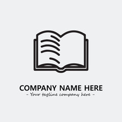 Book illustration black and white for logo company vector image
