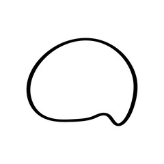 Speech bubble drawn icon vector. Hand draw elements illustration sign. Text bubble symbol or logo.