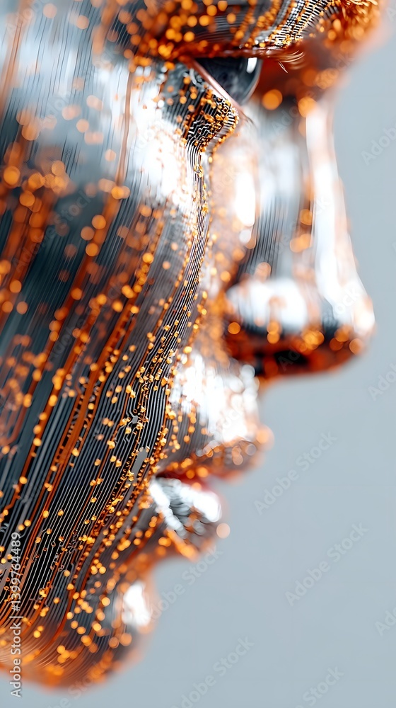 Poster adaptable artificial intelligence, a futuristic ai dynamically reconfiguring itself, glowing circuit
