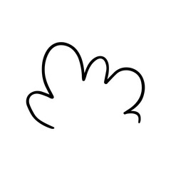 Cloud hand drawn icon vector. Hand draw elements illustration sign. Sky symbol or logo.
