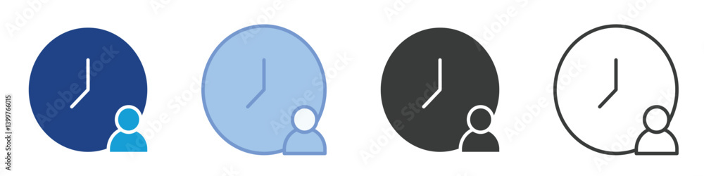 Poster clock icons collection – multiple vector styles icons