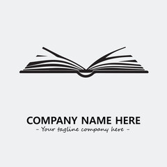 Book illustration black and white for logo company vector image
