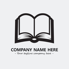 Book illustration black and white for logo company vector image
