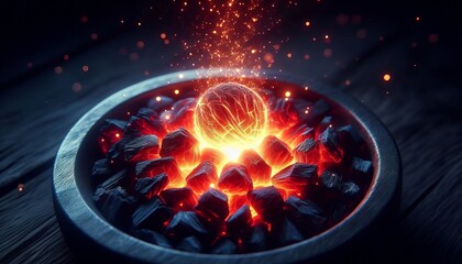 Glowing Ember Like Fire Pit A fire pit that glows with a warm pu