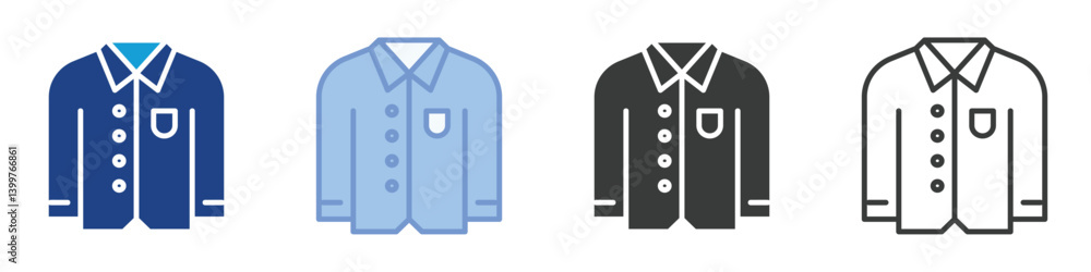 Poster clothes icons collection – multiple vector styles icons