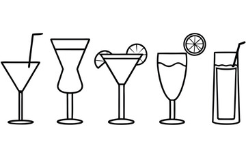 cocktail line art modern style for cocktail lovers